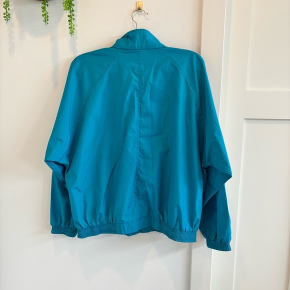 Reebok Vintage Y2K 90's Teal Zi Up Raincoat Windbreaker Jacket Size M Unisex - Picture 6 of 8